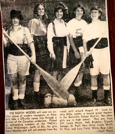 Campers: Nancy Berry (Thomson), Lucy Field (Bennett), Linda Wulff, Lynne Meyer (Schulz), Elspeth Savage (McClelland).